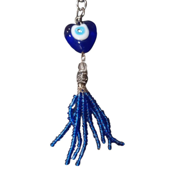 Evil Eye Heart Keychain Purse Charm - Picture 2 of 6